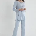Penye Şık Mist Renkli Dantelli Pijama Takımı