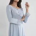 Penye Şık Mist Renkli Dantelli Pijama Takımı