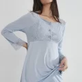 Penye Şık Mist Renkli Dantelli Pijama Takımı