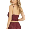 Bordo Şık Saten Şort Takımı