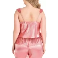 Büyük Beden Şık Mercan Saten Babydoll Şort Takımı