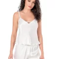 Ekru Şık Saten Babydoll Şort Takımı