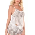 Ekru Tül Babydoll Şort Takımı - Sağlık Güvencesi