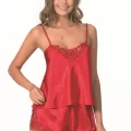Kırmızı Şık Saten Babydoll Gecelik
