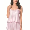 Pembe Şık Saten Babydoll Gecelik