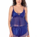 Saks Şık Saten Babydoll Şort Takımı
