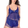 Saks Şık Saten Babydoll Şort Takımı