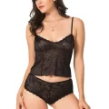 Siyah Şık Jakarlı Babydoll Şort Takımı