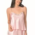 Somon Şık Saten Babydoll Gecelik