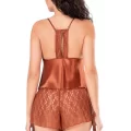 Tarçın Şık Saten Babydoll Şort Takımı