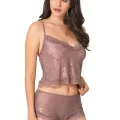 Vizon Şık Jakarlı Babydoll Şort Takımı