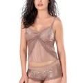 Vizon Şık Jakarlı Babydoll Şort Takımı