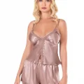 Vizon Şık Saten Babydoll Şort Takımı