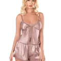 Vizon Şık Saten Babydoll Şort Takımı