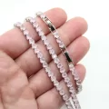 Rodyum Kaplama Buzlu Pembe Su Yolu Bileklik