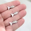 Rodyum Kaplama Kırmızı Gözlü Küçük Oynar Balık