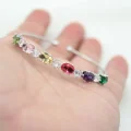 Rodyum Kaplama Mix Oval Taşlı Bileklik