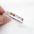 Rodyum Kaplama Yuvarlak+Baget Taşlı 2 Sıra Bileklik