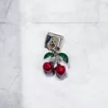 Sallantılı Kiraz Desenli İtalyan Charm