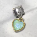 Sallantılı Yeşil Kalp Detaylı İtalyan Charm