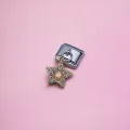 Sallantılı Zirkon Taşlı Yıldız Charm Gold Renk