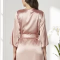 Kaliteli Şık Saten Kadın Pijama Takımı - Brandy Renk