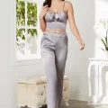 Kaliteli Şık Saten Kadın Pijama Takımı - Royal