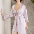 LUX Saten Altılı Şık Gelin Çeyiz Seti Viola Renk