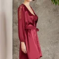 Kaliteli Şık Saten Altılı Gelin Çeyiz Seti - Bordo