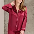 Kaliteli Şık Bordo Kadın Pijama Takımı