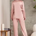Kaliteli Şık Saten Biyeli Kadın Pijama Takımı