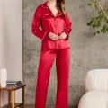 Kaliteli Şık Kırmızı Kadın Pijama Takımı