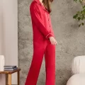 Kaliteli Şık Kırmızı Kadın Pijama Takımı