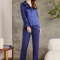 Kaliteli Şık Lacivert Kadın Pijama Takımı