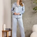 Kaliteli Şık Saten Biyeli Kadın Pijama Takımı