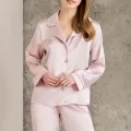 Kaliteli Şık Saten Biyeli Kadın Pijama Takımı