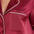 Kaliteli Şık Saten Biyeli Kadın Pijama Takımı - Bordo
