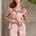 Kaliteli Şık Saten Biyeli Kadın Pijama Takımı