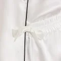 Kaliteli Şık Saten Biyeli Kadın Pijama Takımı - Ekru
