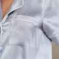 Kaliteli Şık Saten Biyeli Kadın Pijama Takımı Mist