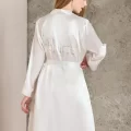 Kaliteli Şık Saten BRIDE Kadın Sabahlık - Ekru