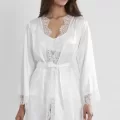 Kaliteli Şık 3lü Kadın Sabahlık Takımı Ekru