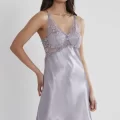 Saten Dantelli Kadın Gecelik - 605 Royal