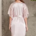 Kaliteli Şık Saten Dantelli Kadın Gecelik ve Sabahlık Takımı