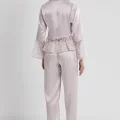 Kaliteli Şık Saten Dantelli Kadın Pijama Takımı - Pudra Renk
