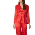 Kaliteli Şık Kırmızı Kadın Pijama Takımı