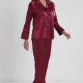 Kaliteli Şık Bordo Kadın Pijama Takımı