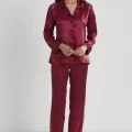 Kaliteli Şık Bordo Kadın Pijama Takımı