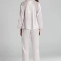 Kaliteli Şık Saten Dantelli Kadın Pijama Takımı - Pudra Renk