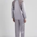 Kaliteli Şık Saten Dantelli Kadın Pijama Takımı - Royal